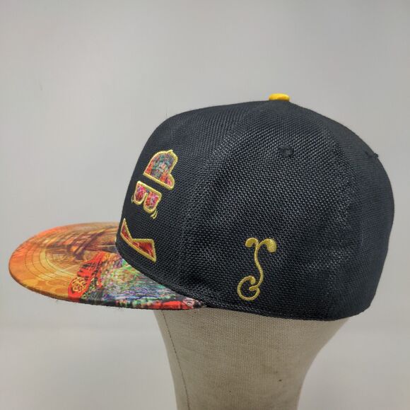 Revolution Men's Fitted Flat Bill Cap Black 100% Hemp Embroidered Logo - Picture 5 of 14